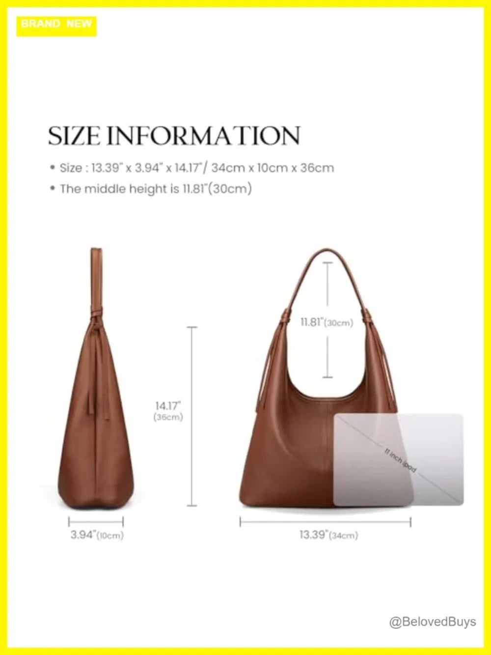 Genuine Leather Slouchy Hobo Bag